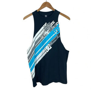 TS945 Mens DC Shoe Brand Sleeveless Bodybuilder Repurposed Workout Gym Shirt L